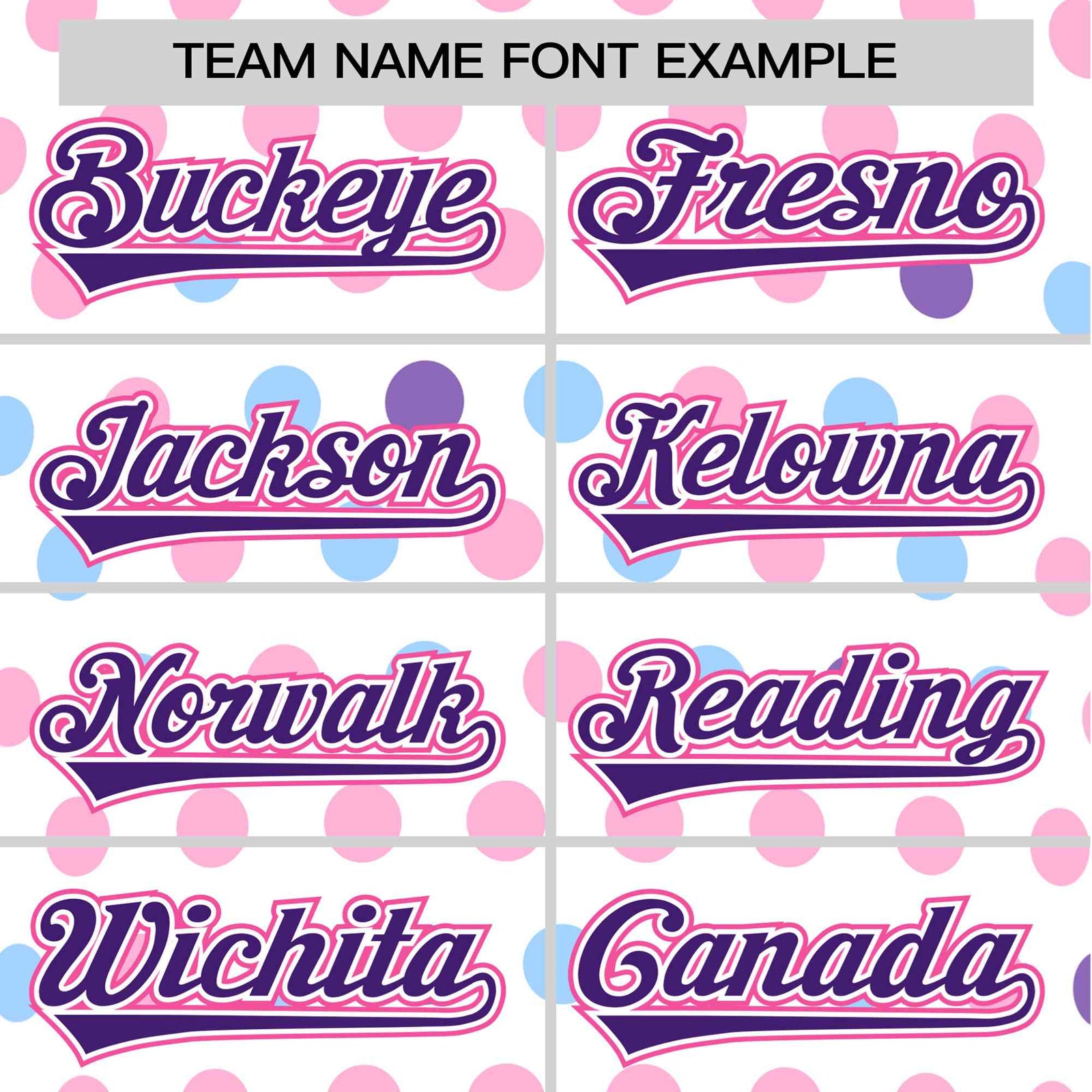 Custom White Purple Blue-Pink Authentic Polka Dot Fashion Baseball Jersey