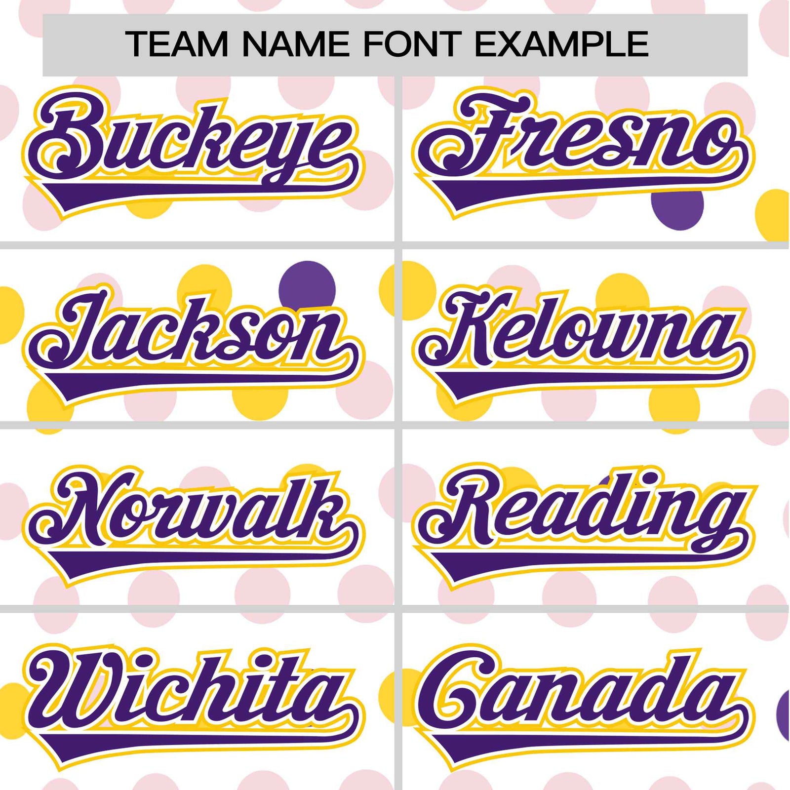 Custom White Purple Gold Authentic Polka Dot Fashion Baseball Jersey