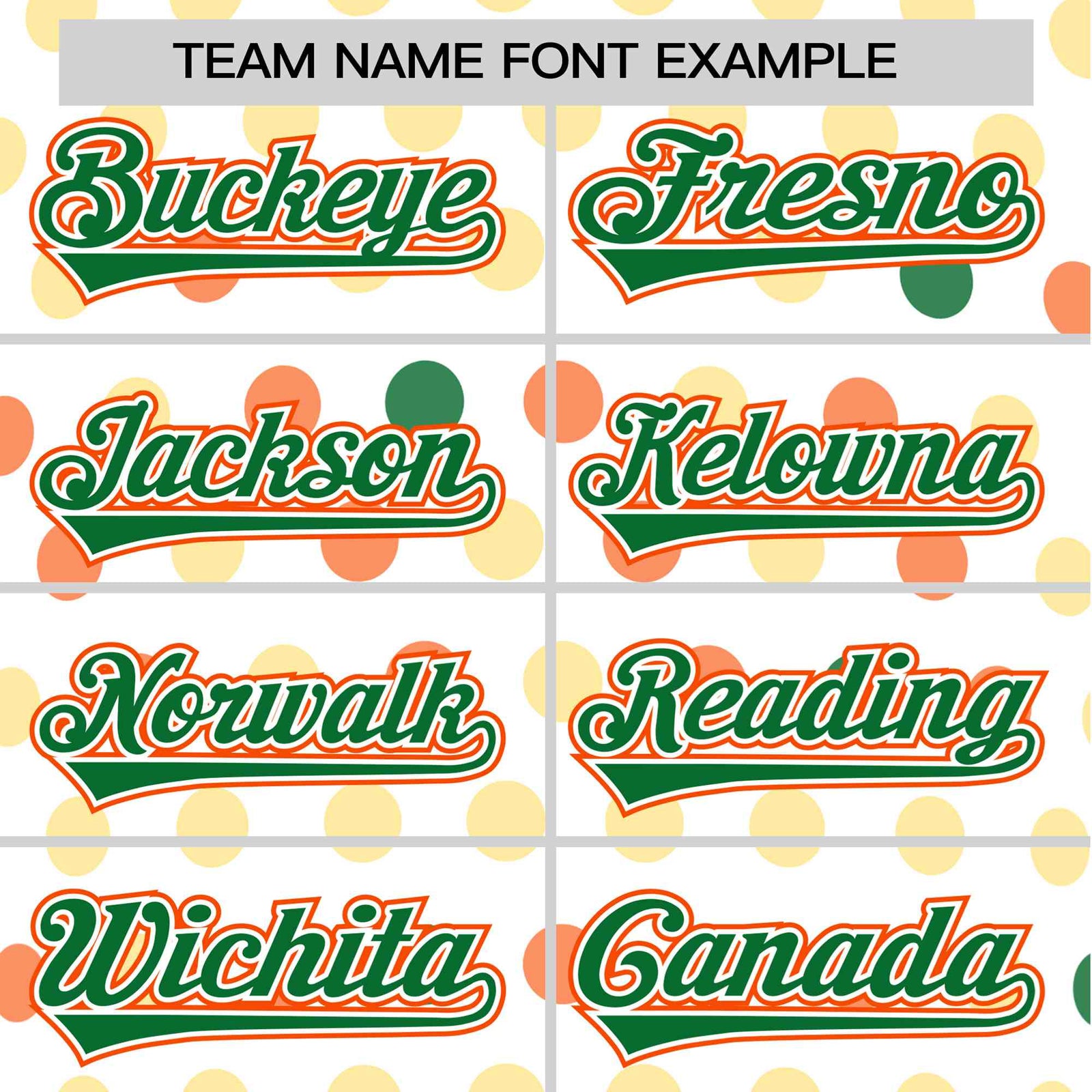 Custom White Kelly Green Orange Gold Authentic Polka Dot Fashion Baseball Jersey