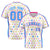 Custom White Powder Blue Pink Gold Authentic Polka Dot Fashion Baseball Jersey