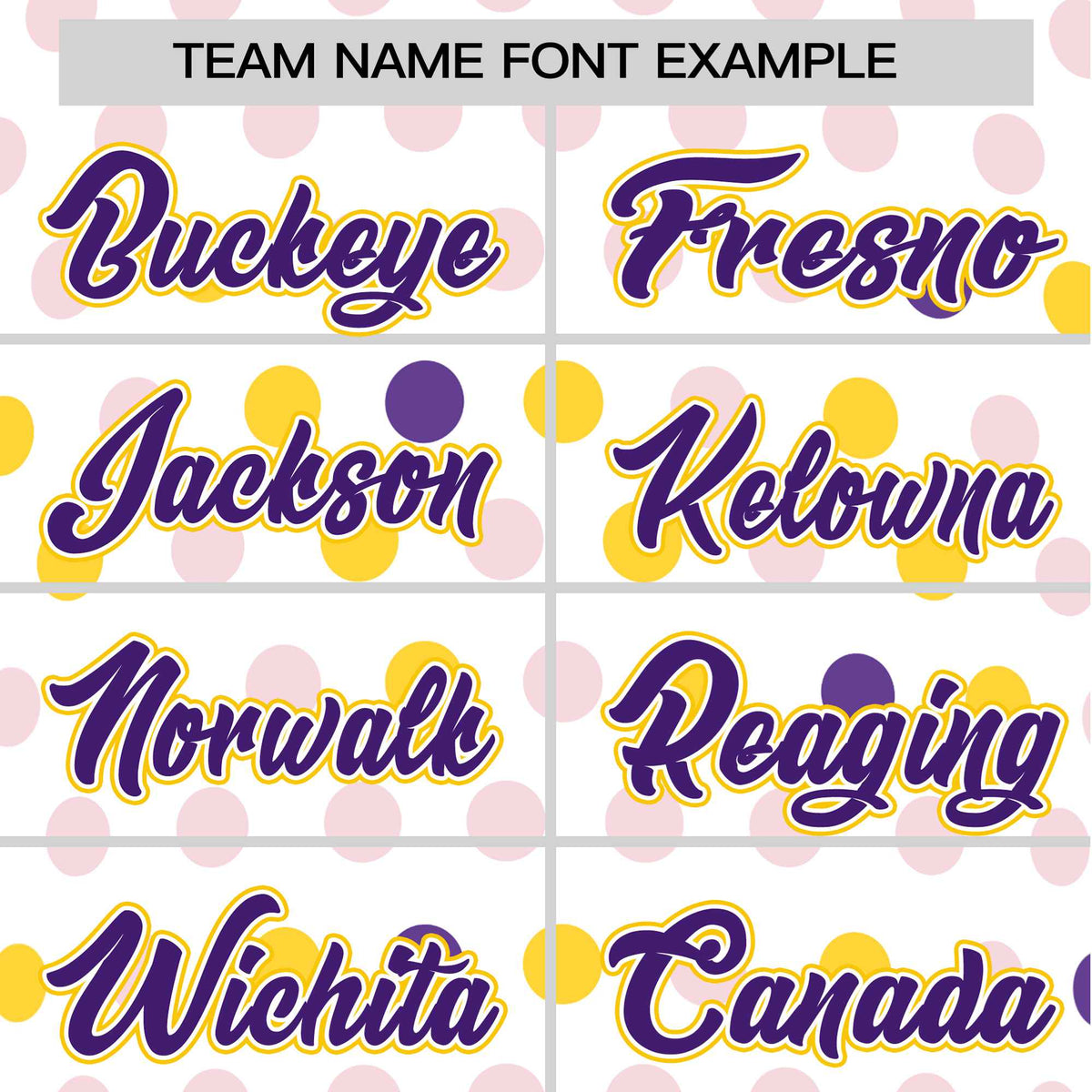 Custom White Purple Gold Authentic Polka Dot Fashion Baseball Jersey