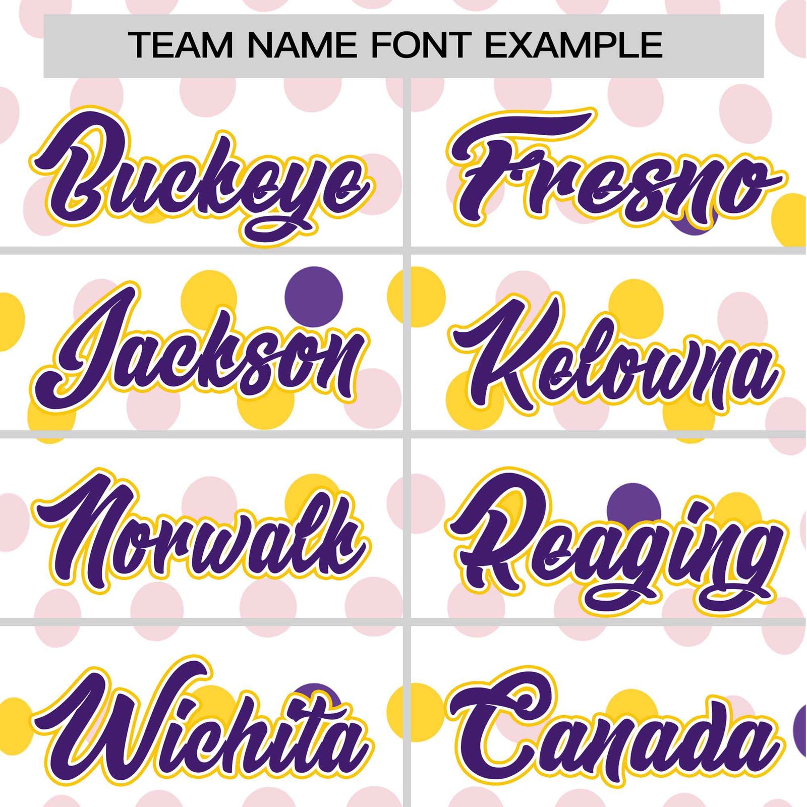 Custom White Purple Gold Authentic Polka Dot Fashion Baseball Jersey