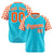 Custom Sky Blue Orange-White Authentic Plaid Sleeve Baseball Jersey