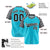 Custom Sky Blue Black-Gray Authentic Plaid Sleeve Baseball Jersey