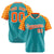 Custom Aqua Orange-Gold Authentic Plaid Sleeve Baseball Jersey