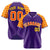 Custom Purple Orange-Gold Authentic Plaid Sleeve Baseball Jersey