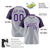 Custom Gray Purple-Black Authentic Plaid Sleeve Baseball Jersey