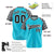 Custom Sky Blue Black-Gray Authentic Plaid Sleeve Baseball Jersey