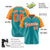 Custom Aqua Orange-Gold Authentic Plaid Sleeve Baseball Jersey