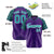 Custom Purple Aqua-Black Authentic Plaid Sleeve Baseball Jersey