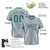 Custom Gray Aqua Gradient Side Personalized Star Pattern Authentic Baseball Jersey