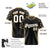 Custom Black Old Gold Gradient Side Personalized Star Pattern Authentic Baseball Jersey