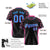 Custom Black Pink Gradient Side Personalized Star Pattern Authentic Baseball Jersey