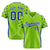 Custom Neon Green Royal Blue Gradient Side Personalized Star Pattern Authentic Baseball Jersey