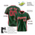 Custom Green Red Gradient Side Personalized Star Pattern Authentic Baseball Jersey