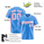 Custom Powder Blue Light Pink Gradient Side Personalized Star Pattern Authentic Baseball Jersey