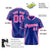 Custom Royal Blue Pink Gradient Side Personalized Star Pattern Authentic Baseball Jersey