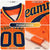 Custom Powder Blue Orange Gradient Side Personalized Star Pattern Authentic Baseball Jersey