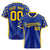 Custom Royal Blue Gold Gradient Side Personalized Star Pattern Authentic Baseball Jersey