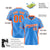 Custom Powder Blue Orange Gradient Side Personalized Star Pattern Authentic Baseball Jersey