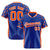 Custom Royal Blue Orange Gradient Side Personalized Star Pattern Authentic Baseball Jersey