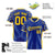 Custom Royal Blue Gold Gradient Side Personalized Star Pattern Authentic Baseball Jersey