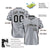 Custom Gray Black Gradient Side Personalized Star Pattern Authentic Baseball Jersey