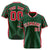 Custom Green Red Gradient Side Personalized Star Pattern Authentic Baseball Jersey