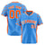 Custom Powder Blue Orange Gradient Side Personalized Star Pattern Authentic Baseball Jersey