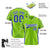 Custom Neon Green Royal Blue Gradient Side Personalized Star Pattern Authentic Baseball Jersey