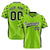 Custom Neon Green Black Gradient Side Personalized Star Pattern Authentic Baseball Jersey