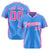 Custom Powder Blue Pink Gradient Side Personalized Star Pattern Authentic Baseball Jersey