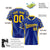 Custom Royal Blue Gold Gradient Side Personalized Star Pattern Authentic Baseball Jersey