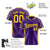 Custom Purple Gold Gradient Side Personalized Star Pattern Authentic Baseball Jersey