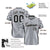 Custom Gray Black Gradient Side Personalized Star Pattern Authentic Baseball Jersey