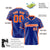 Custom Royal Blue Orange Gradient Side Personalized Star Pattern Authentic Baseball Jersey