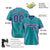 Custom Aqua Purple Gradient Side Personalized Star Pattern Authentic Baseball Jersey