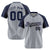 Custom Gray Navy Pinstripe Navy-Gray Authentic Raglan Sleeves Baseball Jersey