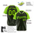 Custom Black-Neon Green Pinstripe Black-Neon Green Authentic Raglan Sleeves Baseball Jersey