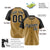 Custom Old Gold-Black Pinstripe Black Old-Gold Authentic Raglan Sleeves Baseball Jersey