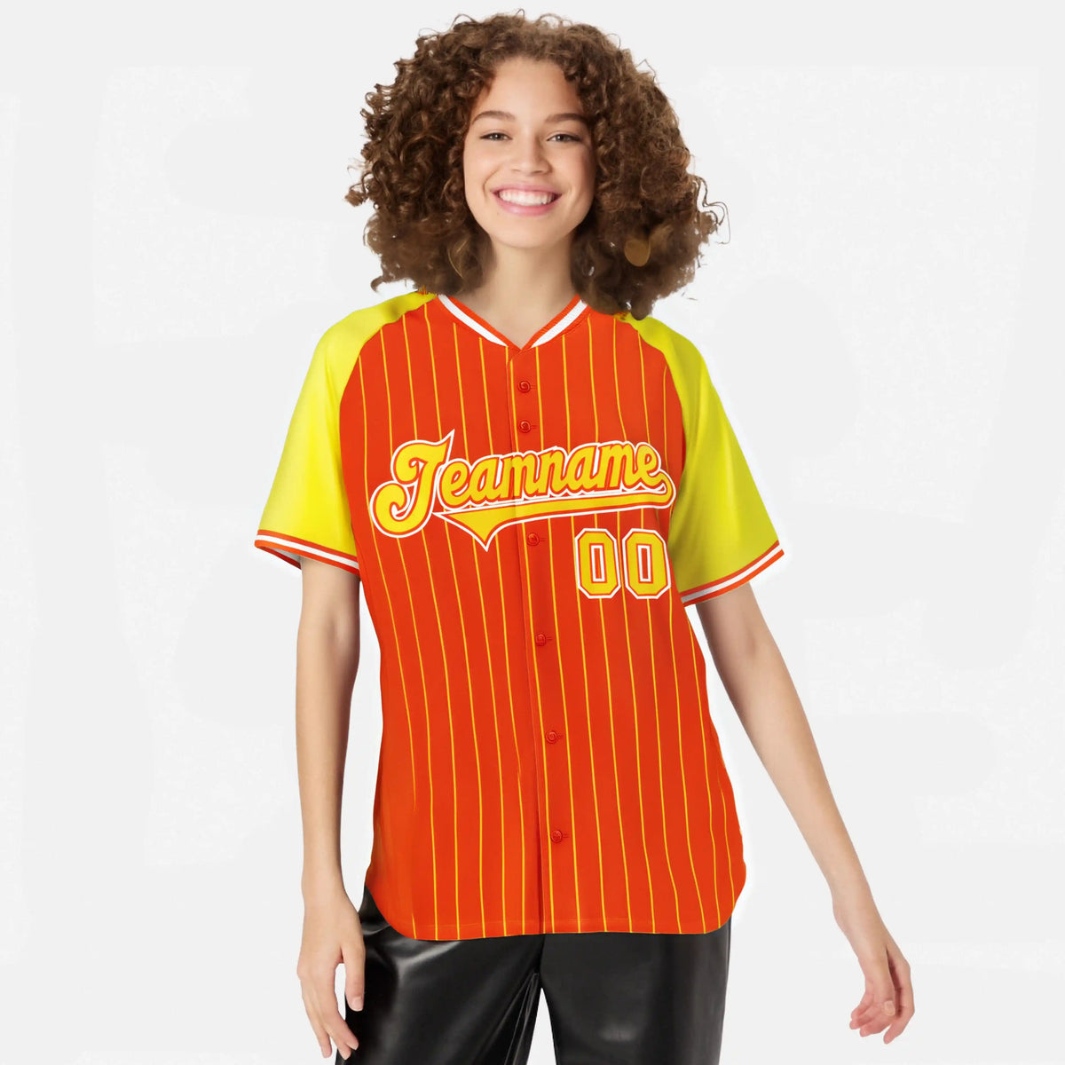 Custom Orange Gold Pinstripe Gold-Orange Authentic Raglan Sleeves Baseball Jersey