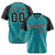 Custom Aqua Black Pinstripe Black-Aqua Authentic Raglan Sleeves Baseball Jersey