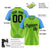 Custom Neon Green Blue Pinstripe Blue Neon-Green Authentic Raglan Sleeves Baseball Jersey