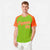 Custom Neon Green Orange Pinstripe Authentic Raglan Sleeves Baseball Jersey