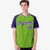 Custom Neon Green-Purple Pinstripe Purple-Neon Green Authentic Raglan Sleeves Baseball Jersey