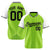 Custom Neon Green White Pinstripe Authentic Raglan Sleeves Baseball Jersey