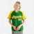 Custom Kelly Green-Yellow Pinstripe Authentic Raglan Sleeves Baseball Jersey