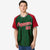 Custom Green Red Pinstripe Authentic Raglan Sleeves Baseball Jersey