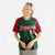 Custom Green Red Pinstripe Authentic Raglan Sleeves Baseball Jersey