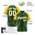 Custom Green Gold Pinstripe Authentic Raglan Sleeves Baseball Jersey